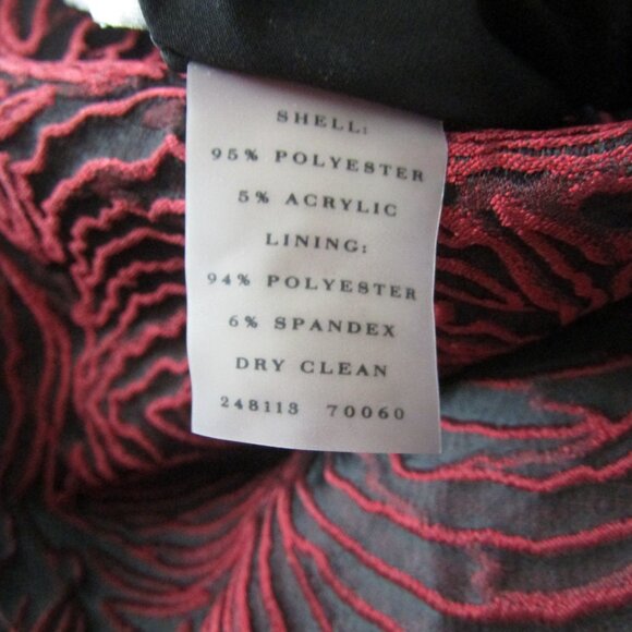 Ann Taylor Textured Floral Skirt 6 Red Black Goth Whimsygoth Vampire Romantic - Picture 10 of 10